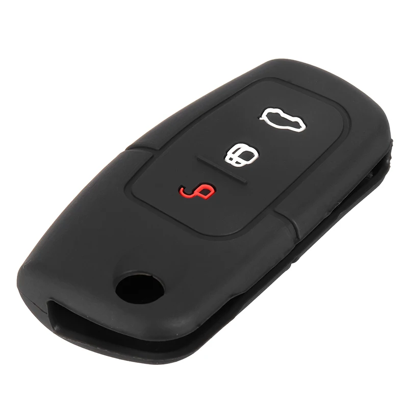For Ford Fiesta Focus Mondeo Falcon C-Max Eco Sport 1pc Durable Silicone Key Case Cover Dedicated Car Key Protector Mayitr