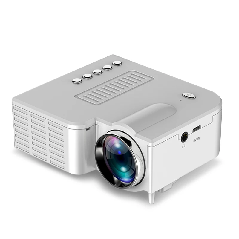 Дизайн UNIC 10 Вт 10-60 дюймов портативный видеопроектор и проектор 1080p для дома и офиса светодиодный проектор для подарка на Рождество - Цвет: White