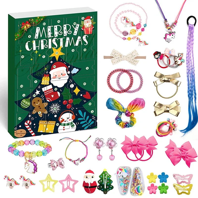 Christmas Advent Calendar Girls Hair Advent Calendar Hair Clips