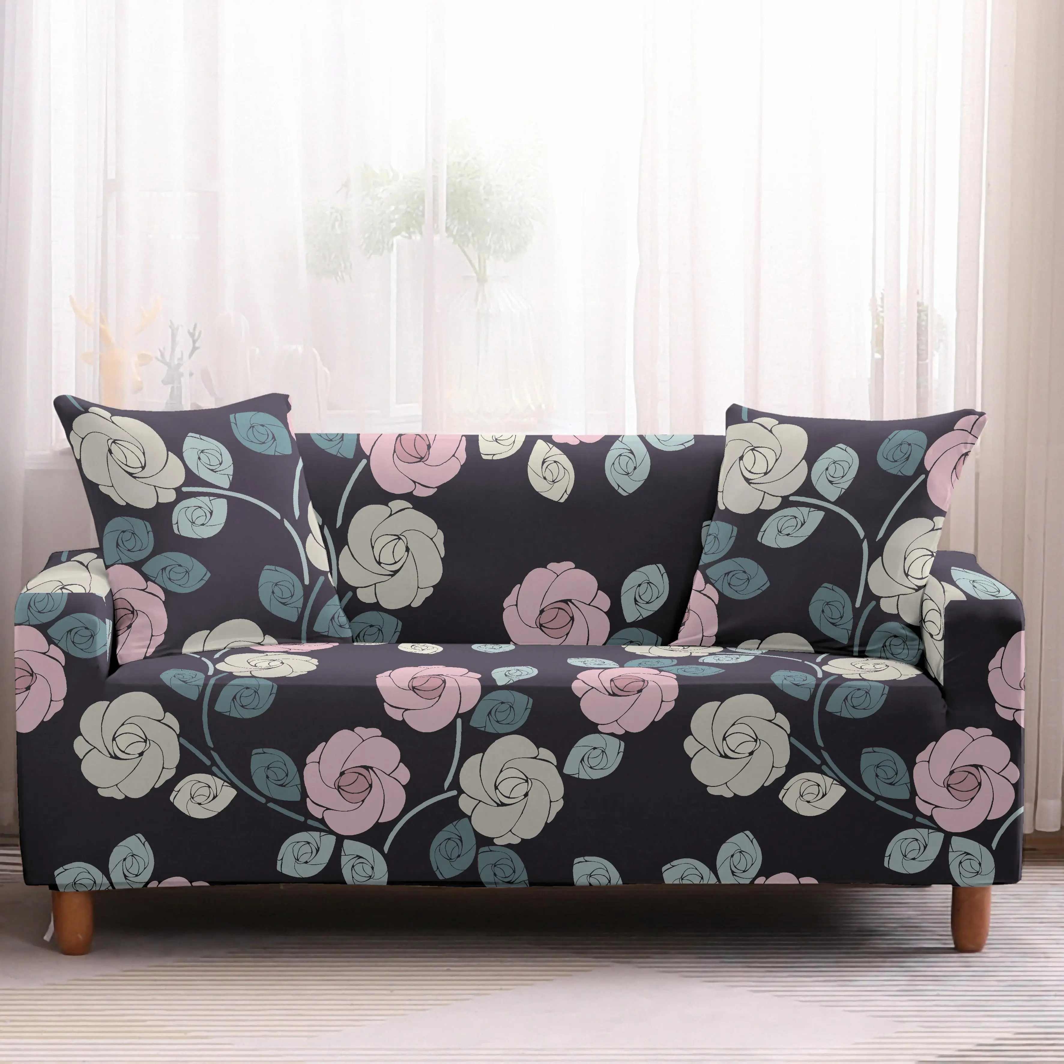Эластичный чехол для дивана, все включено, Нескользящие цветочные чехлы для дивана, чехлы для дивана, чехлы для дивана