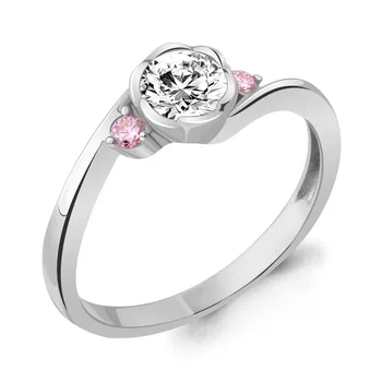 

AQUAMARINE classic ring with cubic, silver 925