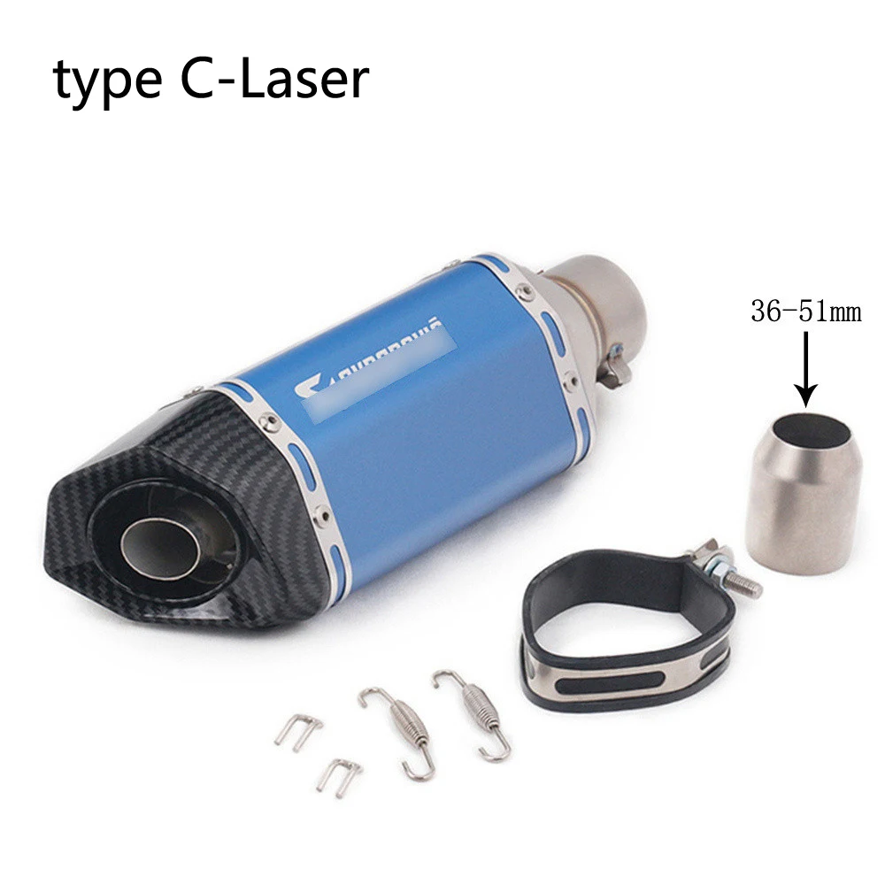 type C-Laser 310 мм Универсальный мотоцикл Akrapovic выхлопная труба модифицированный Кроссовый глушитель с DB Killer для R15 PCX 125 CBR150 Ninja 250 - Цвет: type C-Laser