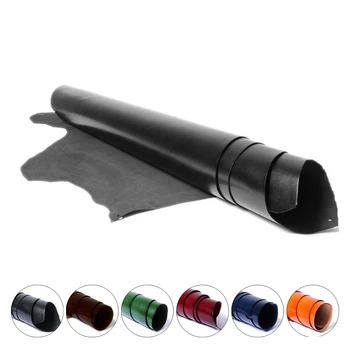 

natural skin cow leather veg tanned leather fur genuine leather DIY material good quality many size for choose color black