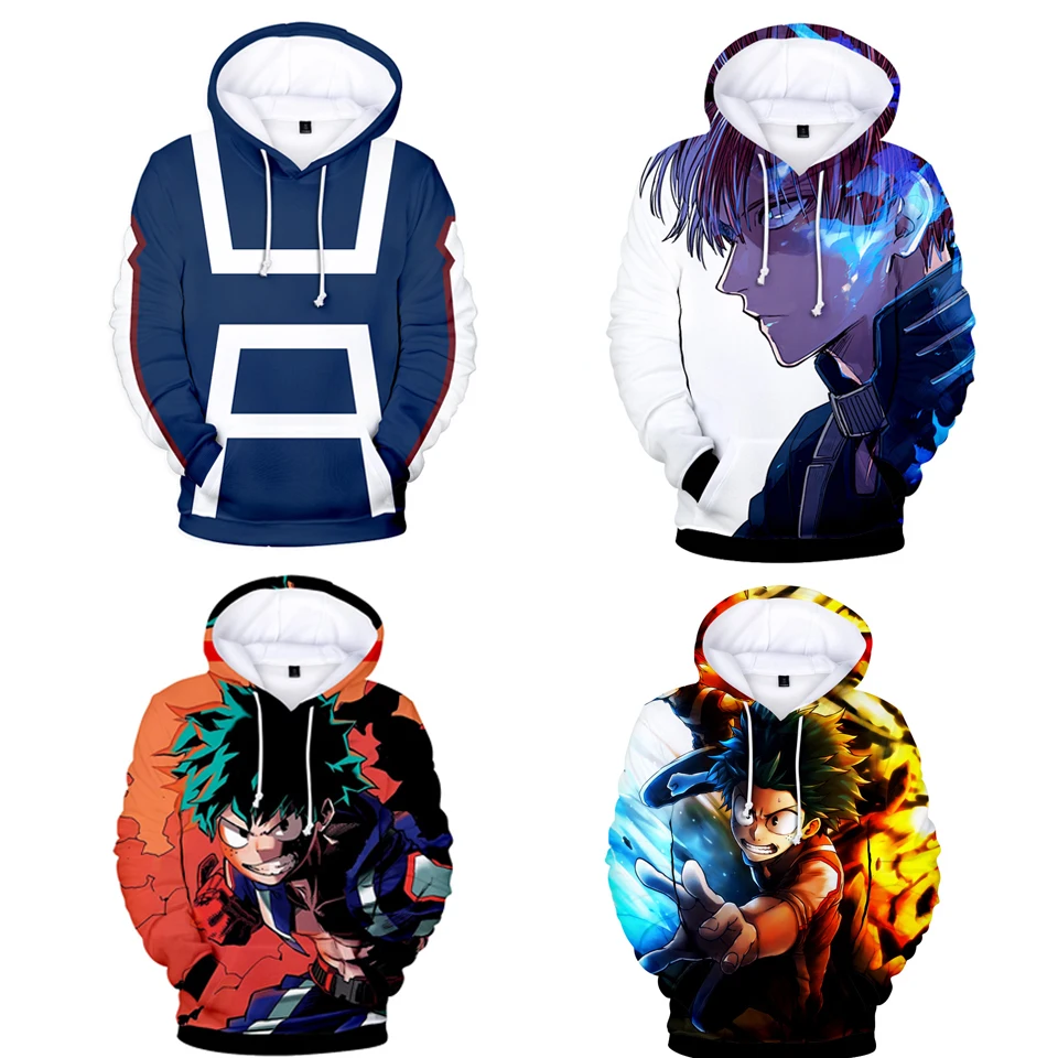 Koop Anime Mijn Hero Academia cosplay Mannen Sweater Casual Hoodie Harajuku Sweatshirt Lange Mouw Mannen Vrouwen Kleding Academy Pak Jas