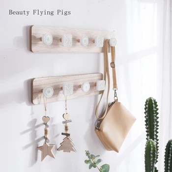 

Nordic simple literary cloak bag debris storage bedroom shop decoration personality hook creative button hook wall decoration