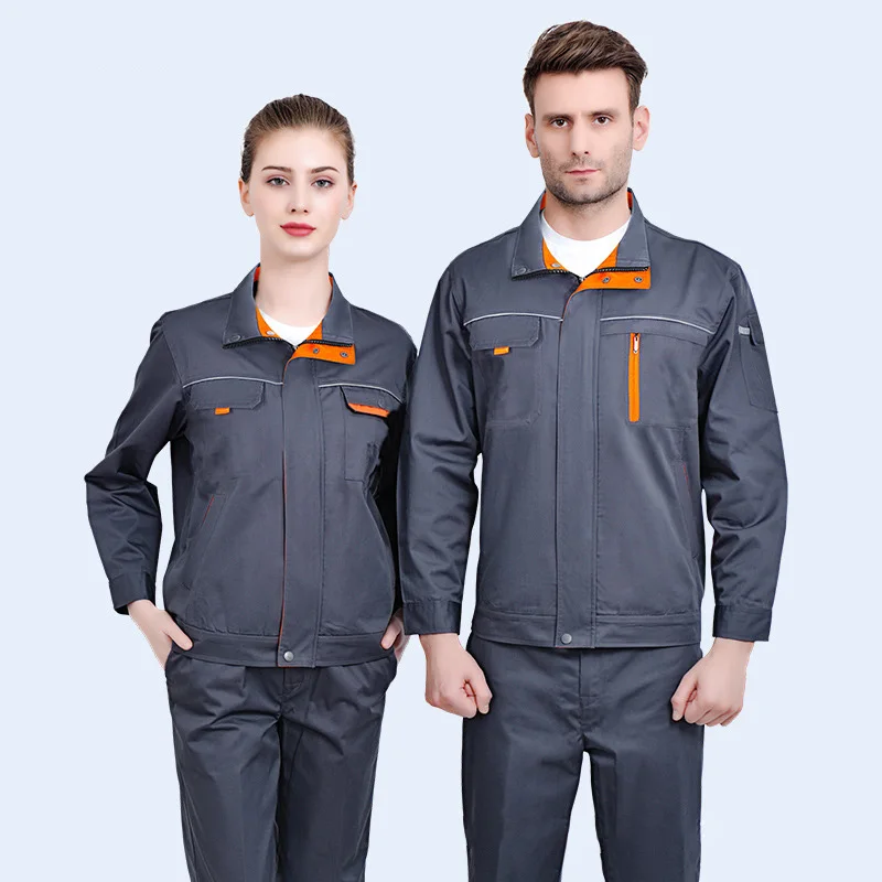 

Work Clothing Set Men Women Spring Autumn Moisture Wicking Machine Repair Workshop Coverall Wear Resistant Durable Uniforms