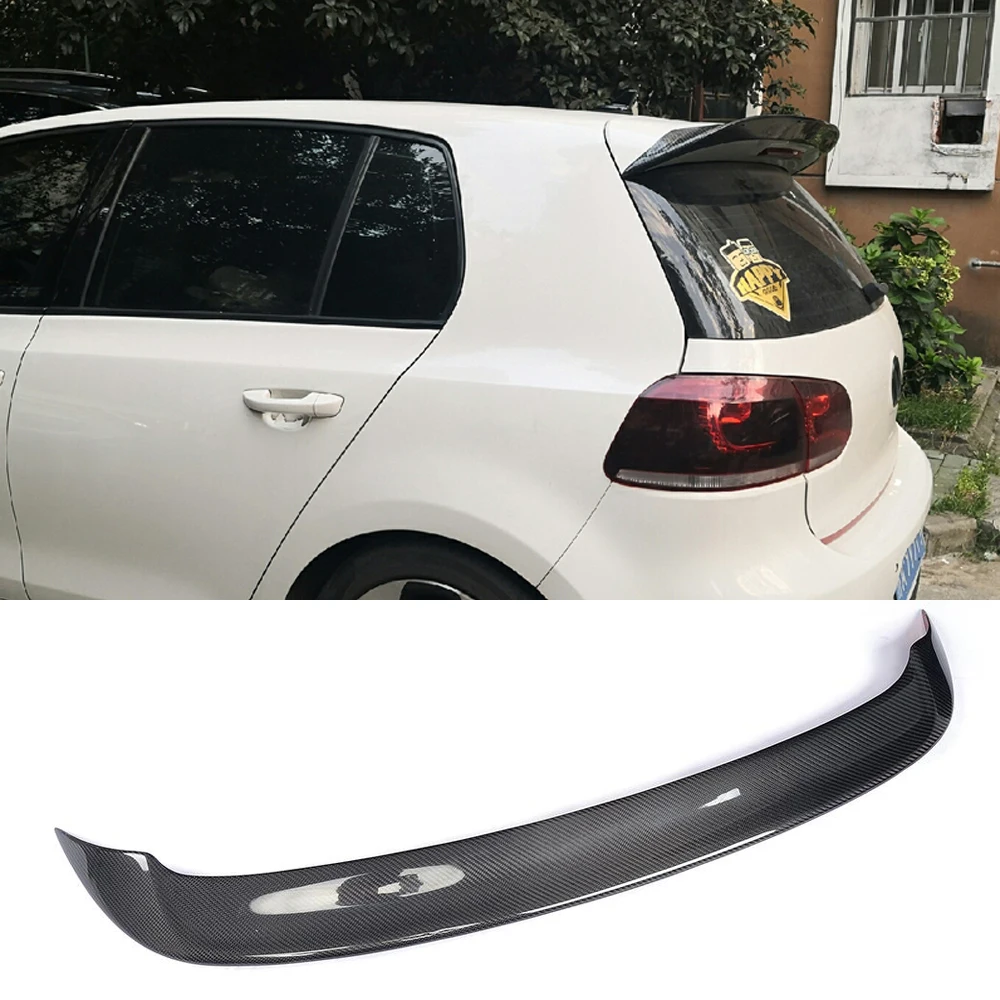 Carbon Fiber / ABS Gloss Rear Roof Spoiler Wing Lip For Volkswagen VW Golf 6 MK6 VI GTI R20 2010-2013 Not for Standard Primer