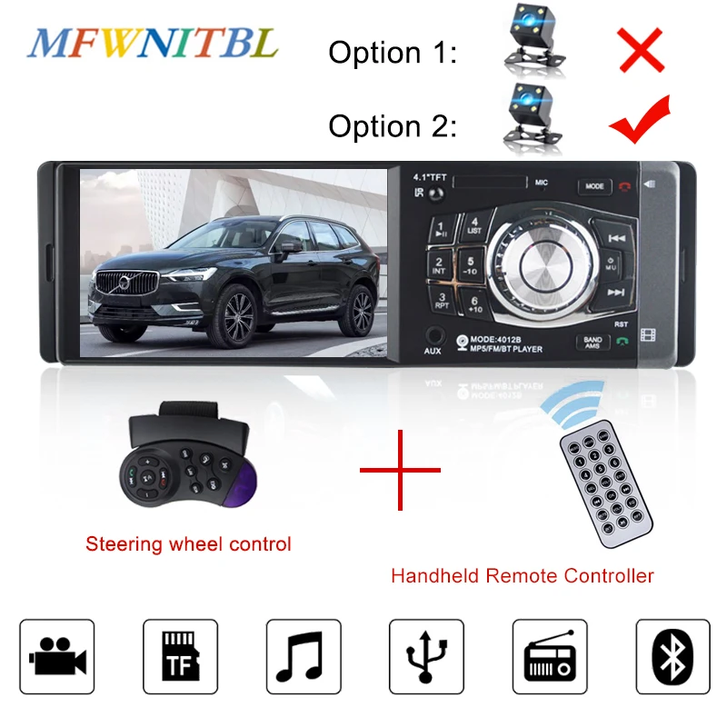 Автомагнитола LTBFM 4 1 дюйма Din 4012B аудио стерео mp3 плеер USB AUX FM Bluetooth станция камера