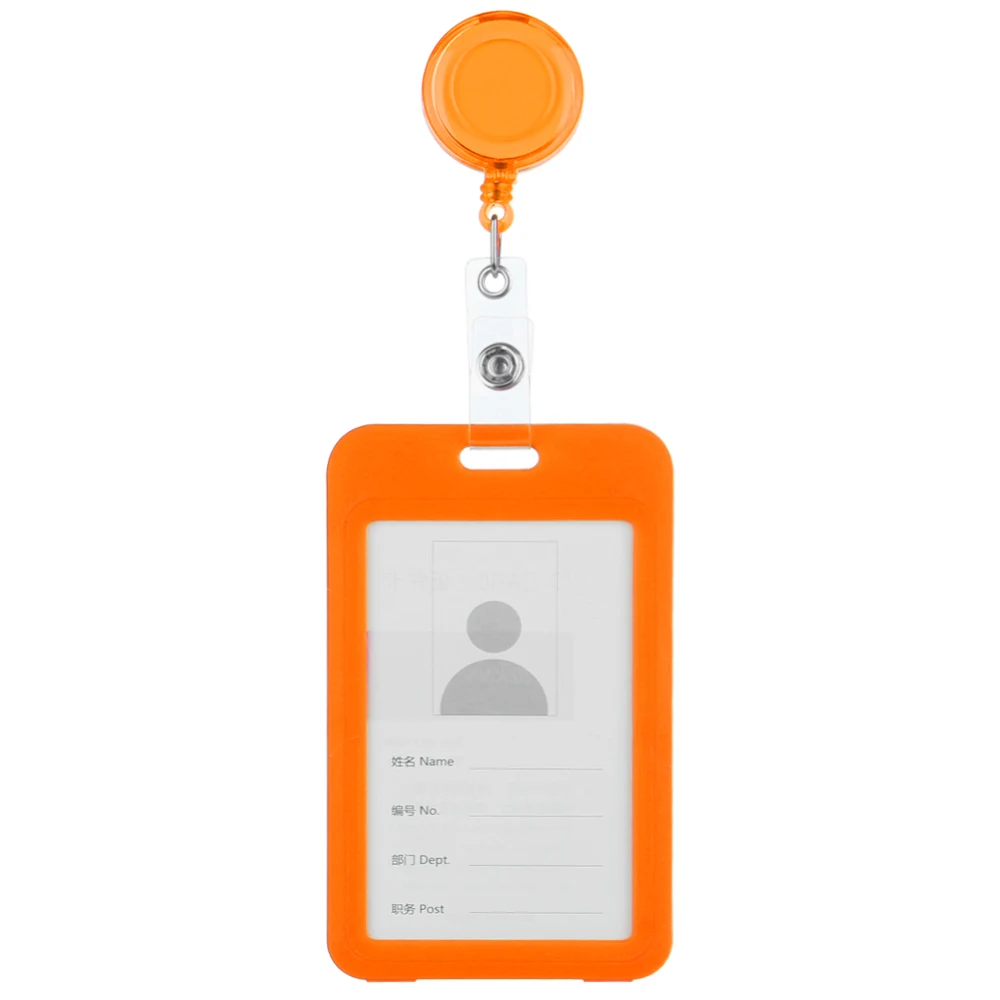 Plastic-Orange Без молнии дешевые банковские держатели кредитных карт автобус ID держатели удостоверения личности красный желтый синий значок с выдвижной катушкой - Цвет: Plastic-Orange