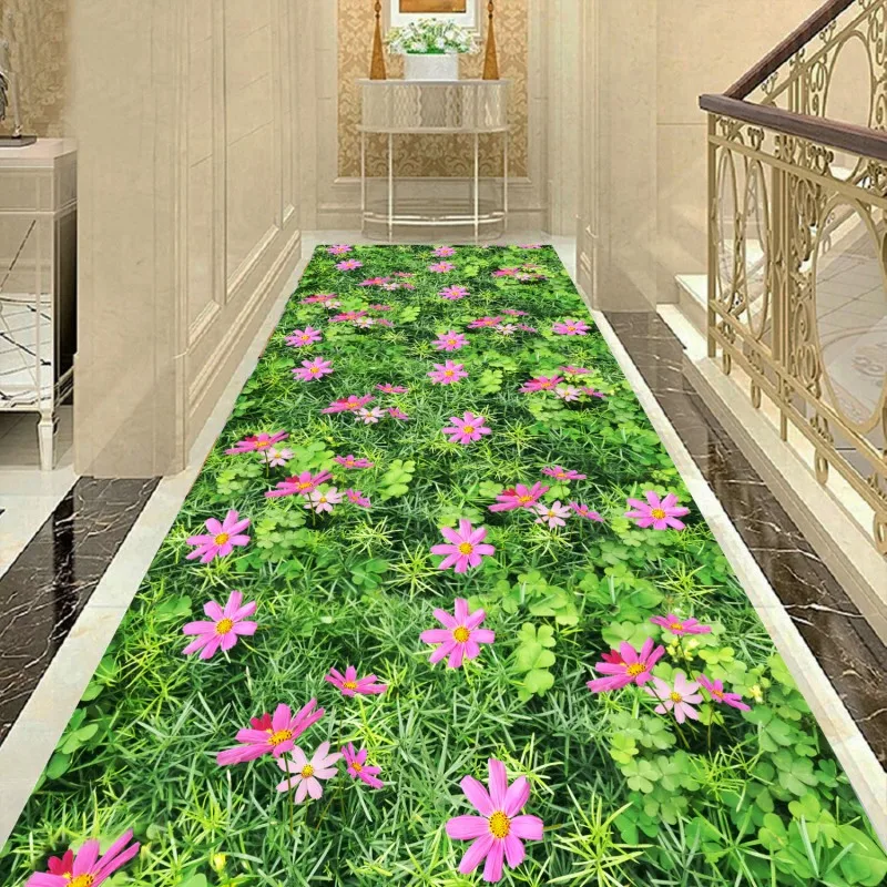 Креативные 3D коврики для прихожей и ковров для спальни гостиной травяной ковер с цветочным принтом для ванной комнаты кухонный коврик для дорожек Противоскользящий