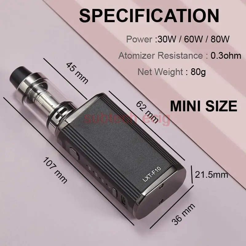 H8a838986bc5d41be8579ba0df17fdecfZ-Vape Smoke F10 80W Box Mod Kit E Cigaretter 2000mAh batterienpipml Luftflödestank Atomizer Hookah Shisha Pen Mini Vapor Vaper Vape Rauch F10 80W Box Mod Kits E Zigaretten 2000mAh Batterie 2,5 ml Luftstrom Tank Zerstäuber Shisha Shisha Stift Mini Dampf Vaper_H8a838986bc5d41be8579ba0df17fdecfZ