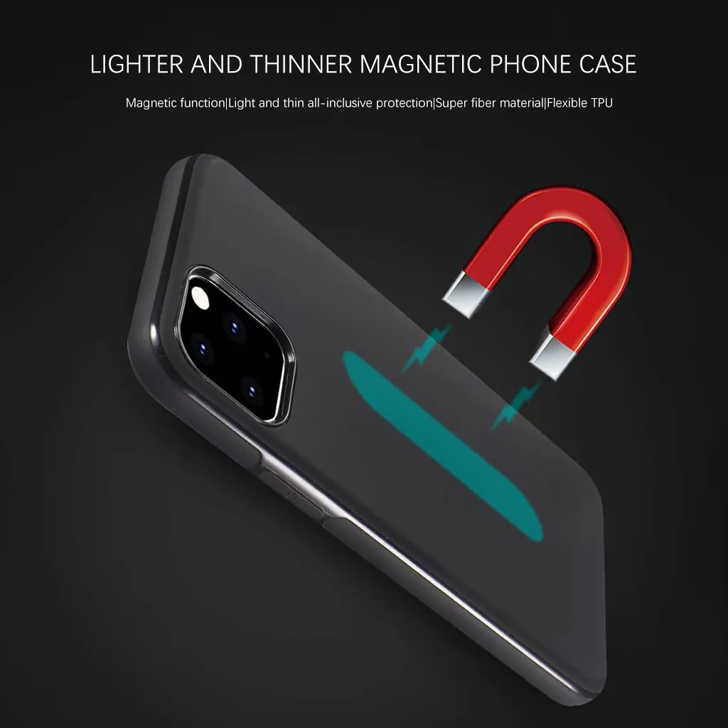 1 шт. защитный ударопрочный чехол для iPhone 11Pro Max ультратонкий магнитный держатель Невидимый встроенный металлический корпус для iPhone 11Pro Max
