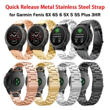 26 22 20MM métal attache rapide bracelet de montre pour Garmin Fenix 6X 6 6S montre intelligente bracelet en acier inoxydable pour Fenix 5X 5 5S