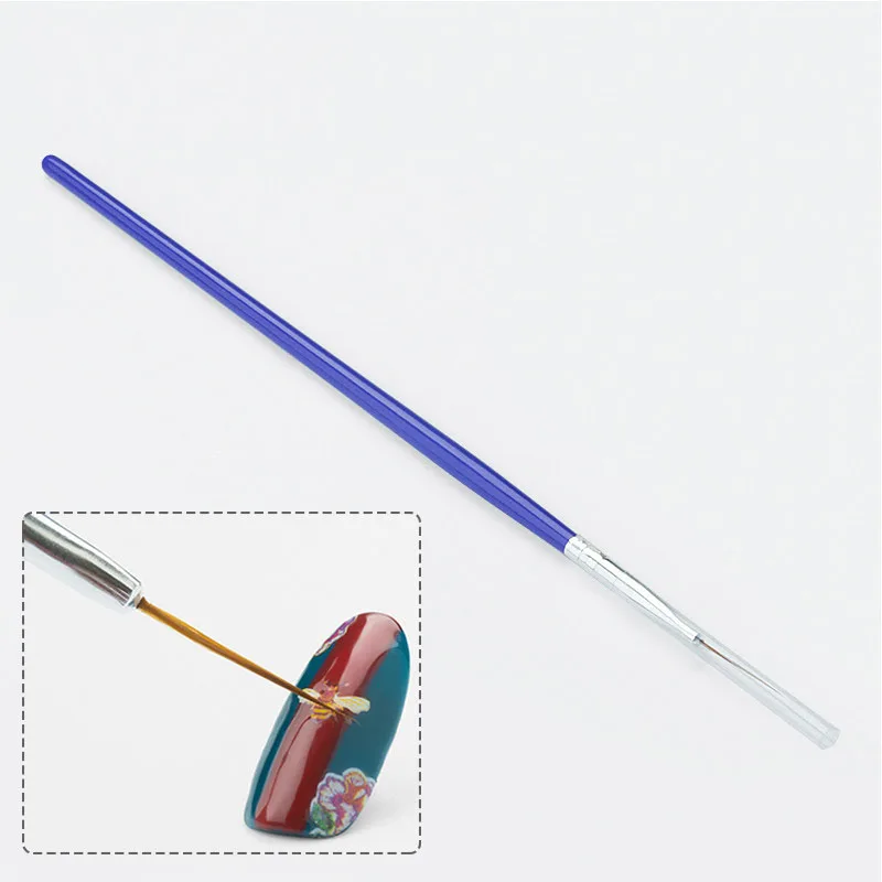 Четыре лилии 1 шт. рисунок УФ гель линия кисть для рисования ручка 21 мм супер длинный лайнер, щетка для ногтей ручка деревянная ручка маникюр Дизайн ногтей инструмент