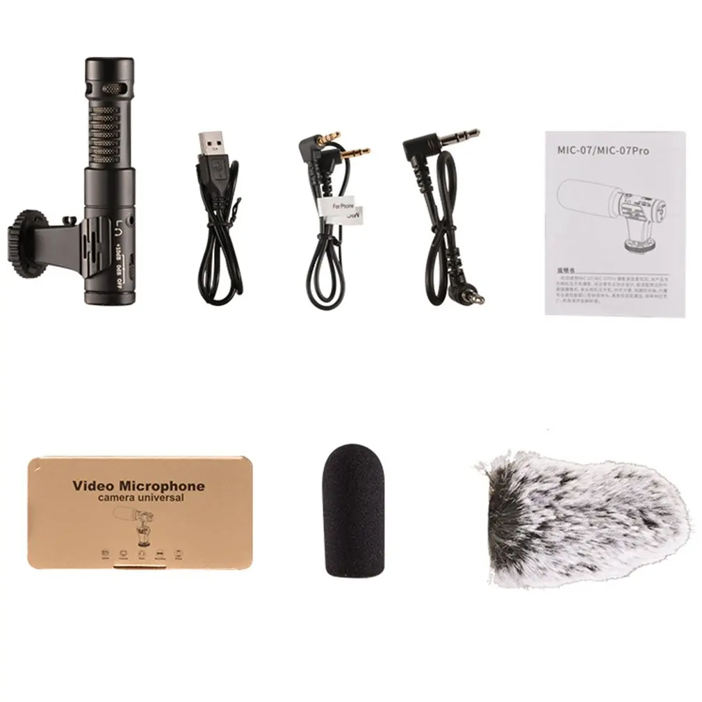 MIC-02/MIC-06/MIC-07/MIC-07 Pro 3.5mm Mobile Phone/Camera Microphone Video Recording Super-cardioid Pointing Stereo Mic 2019 |