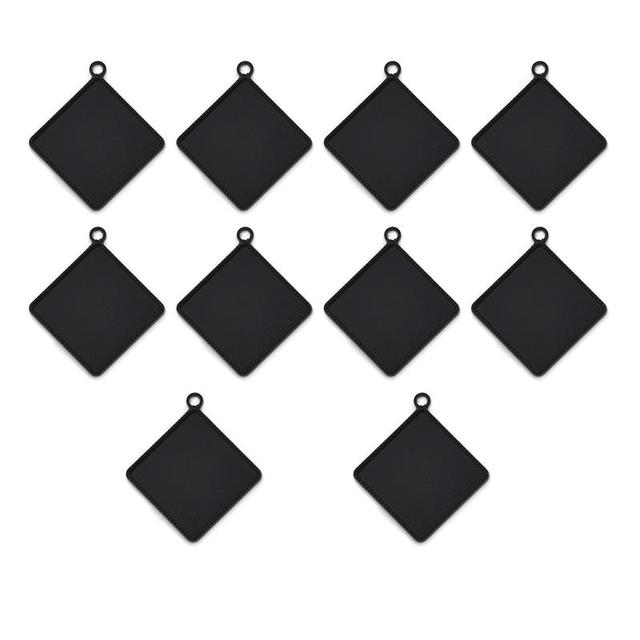 20mm Square Cabochon Base Settings Cameo Tray Bezel Charms Pendant Blank Tray For DIY Earrings Necklace Jewelry Making