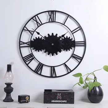 

60CM American Iron Gear Wall Clock Living Room Kitchen Mute Large Wall Clock Art Clock Home Decoration Wall Clock