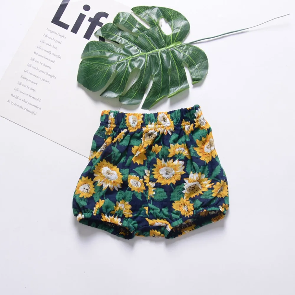 Summer Cool Breathable Baby Child Bread Pants Beach Flowers Printing Shorts New Kid Gifts