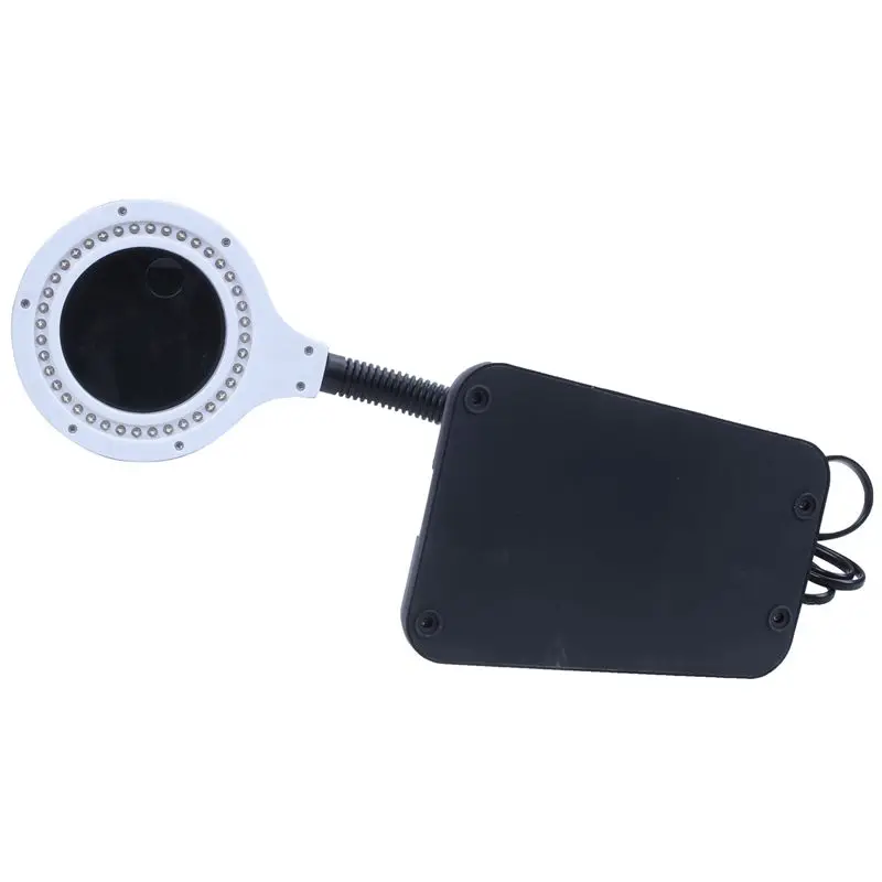 Goedkoop New 220V, ambachten Glas Lens LED Bureau Vergrootglas Lamp Licht 5X 10X Vergrootglas Desktop Loupe Reparatie Tools met 40 LEDs Stand (EU plug