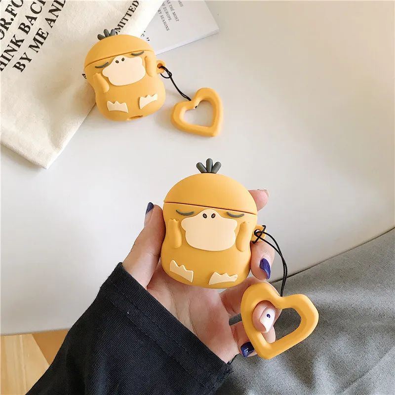 Pokemon Psyduck Косплей Apple гарнитура для airpods чехол Защитный силиконовый чехол