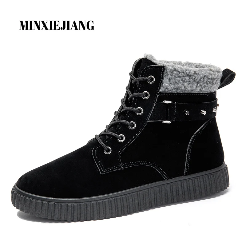 Winter new Martin boots warm plus velvet cotton boots high to help the tube snow boots trend thickened wild cotton shoes