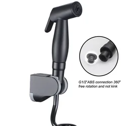 Handheld Bidet Sprayer Set Kit Matt Black Stainless Steel Hand Bidet Faucet Bathroom Self Cleaning Hand Sprayer Shower Head