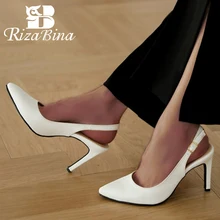RIZABINA Women Party Lady Pumps Fashion Pointed Toe Slip On Spring Office Work Shoes Woman New Hot Pumps Footwear Size 34-40