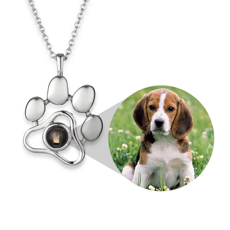 Collar personalizado con foto de Mascota para hombre y mujer, colgante de pata de perro, dije para chicas, Gargantilla, regalo de joyería de cumpleaños