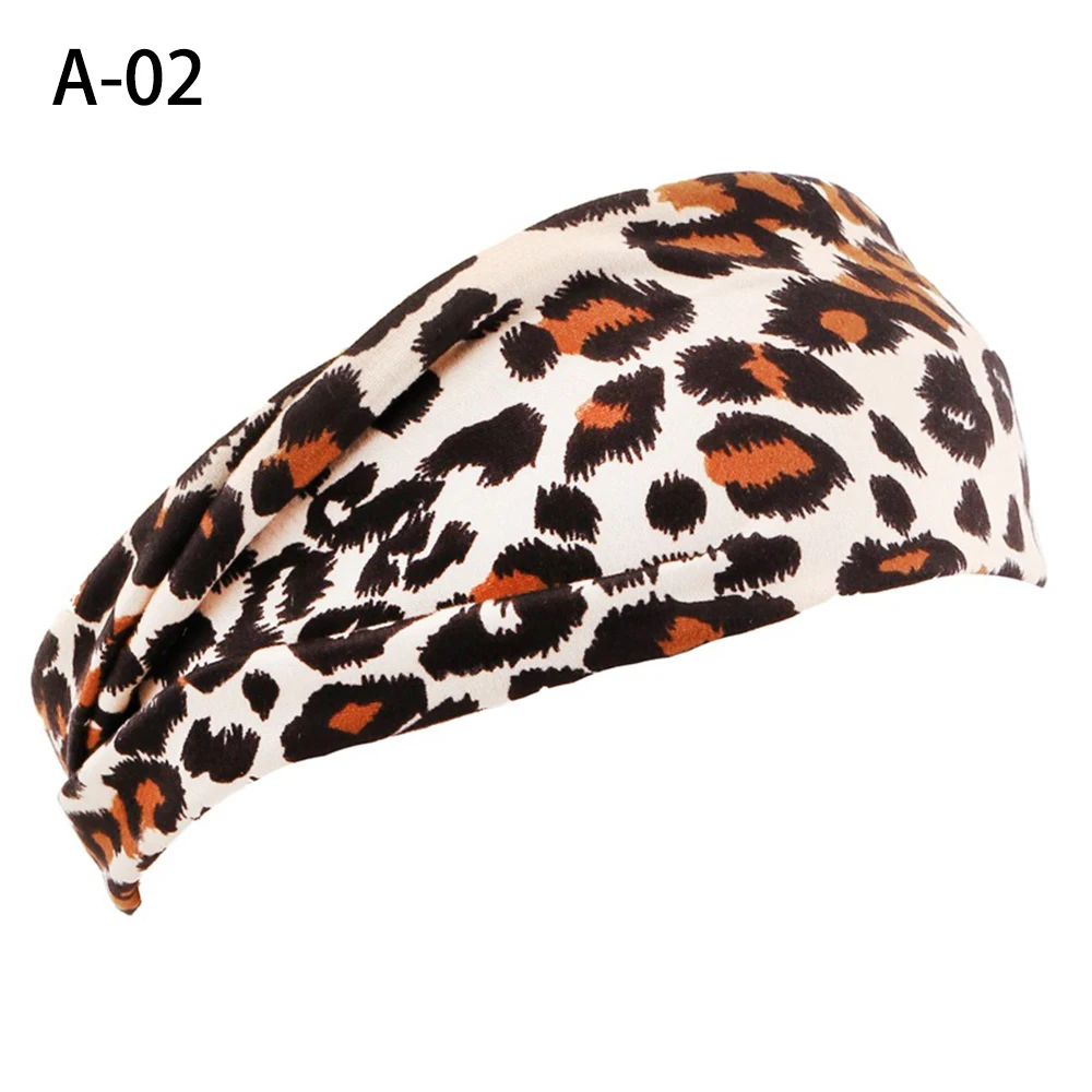 New Fashion Women Print Boho Head Scarf Quick Dry Sport Sweat-absorbent Turban Stretchy Cotton Headband Yoga Workout Hair Band