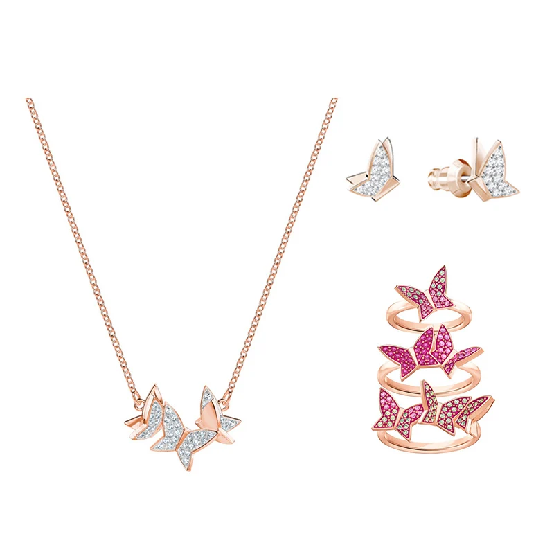 High Quality Original SWAN Fashion Elegant Charming Butterfly Shape DIY Suit Jewelry for Woman Gift Free Shipping