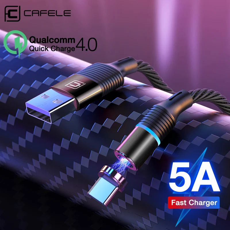 

Cafele 5A Super fast charge QC4.0 Magnetic Cable USB C Charging Type C Cable For Huawei P30 P20 P10 Mate 20 Pro Lite Charger