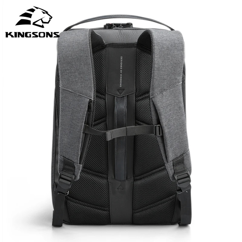 Kingsons 2020 New High-end Man Backpack Fit 15 inch Laptop USB Recharging Multi-layer Space Travel Waterproof Anti-thief Mochila