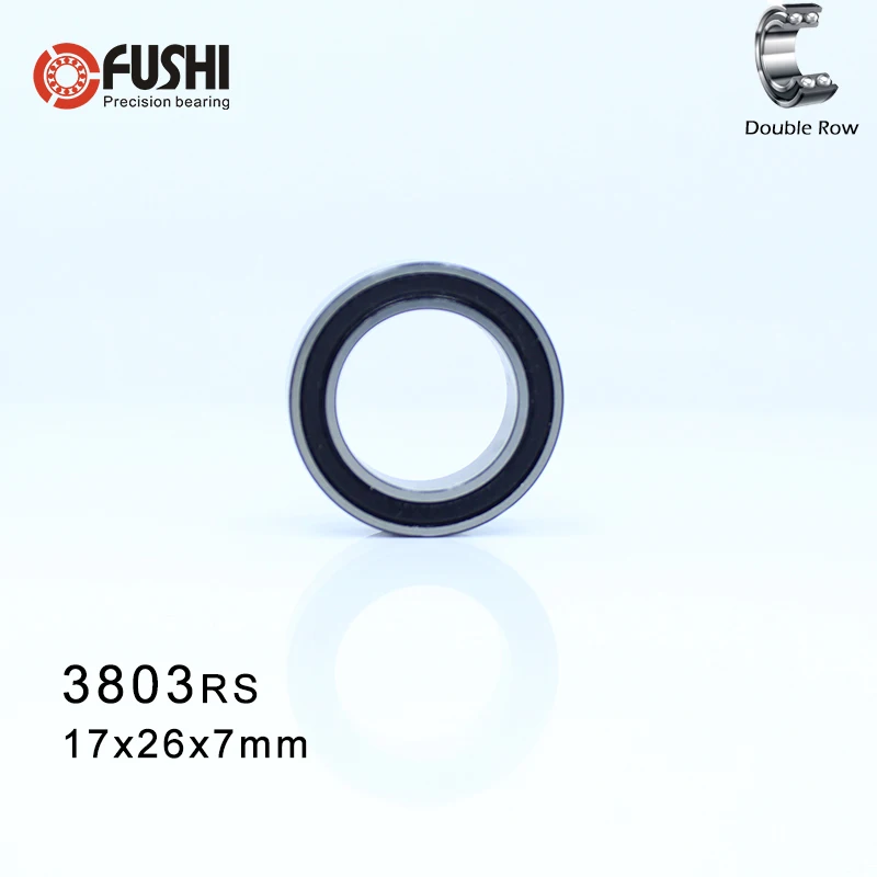 

63803 Hybrid Ceramic Bearing 17*26*7 mm 1 PC Double Row Sealed Angular Contact Si3N4 Ball Bearings 3803 RS 3803-2RS