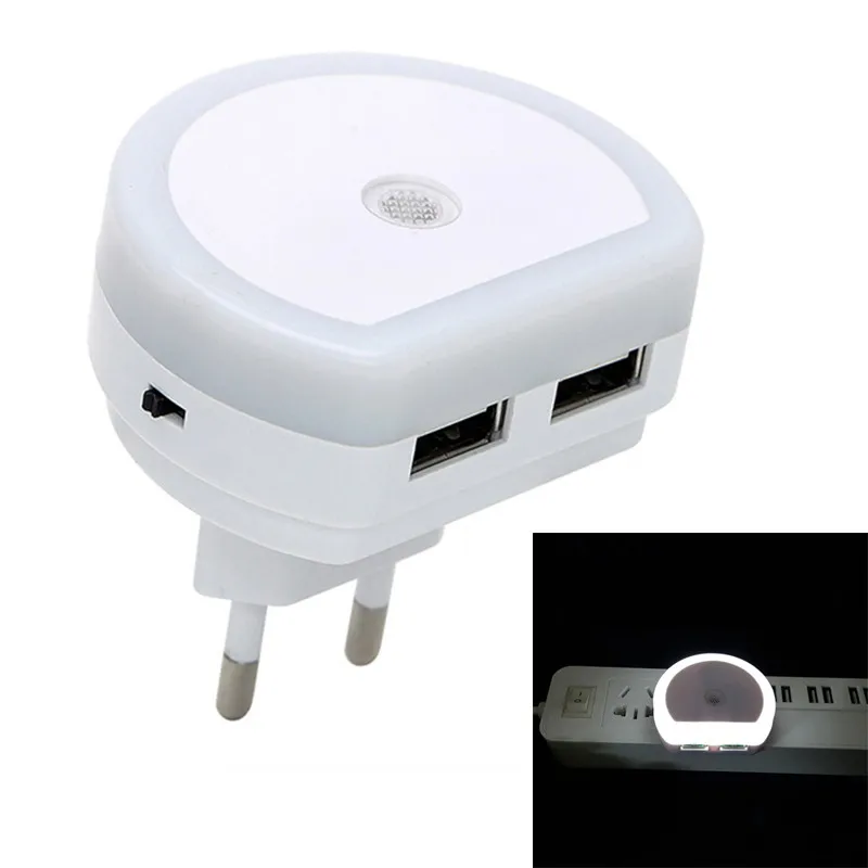 Светодиодный ночсветильник с зарядным устройством и двумя USB-портами сенсорное