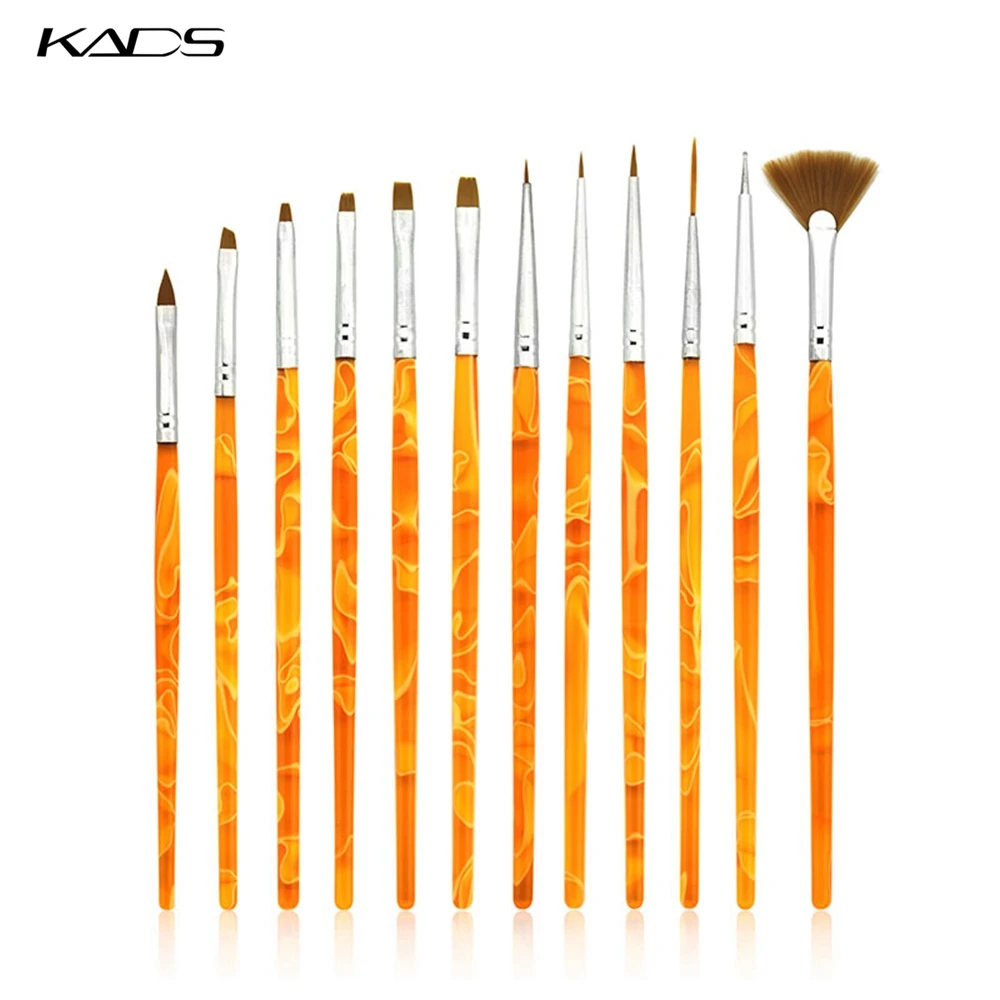 

KADS 12pcs/set Professional Nail Art Brush Sets For Nail Design Nail Painting Tool Manicure Drawing Pen Kits