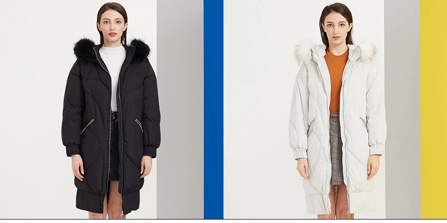 White Duck Down Parka Winter Warm Outwear Winter Long Coat Women Hooded Long Down Jacket Women's Thick Fashion Down Parkas