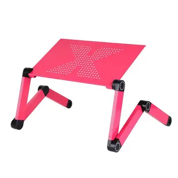 

Adjustable Aluminum Laptop Desk Table Ergonomic TV Bed Lapdesk Tray PC Notebook Table Desk Stand With Cooling Fan Mouse Pad
