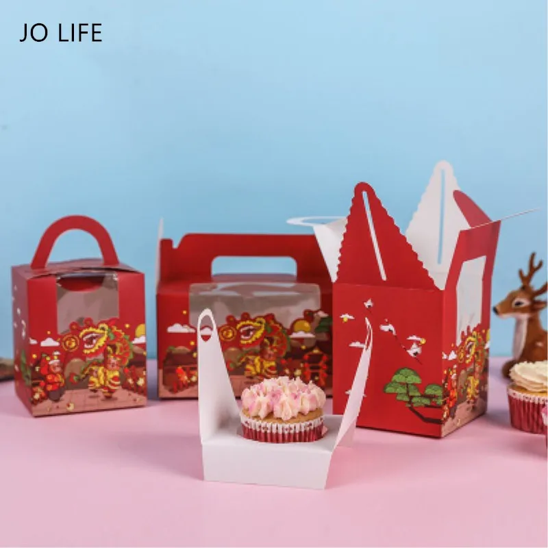 JO LIFE 10 шт. Рождественская Новогодняя мультяшная 1 2Cups Maffin коробка ПВХ полость