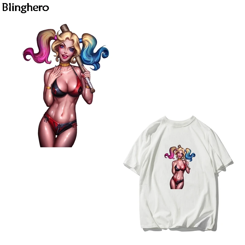 

Blinghero Clown Cool Heat Press Stickers Iron-On Transfers Ironing Stickers Thermal Sticker Sexy Heat Transfer BH0362