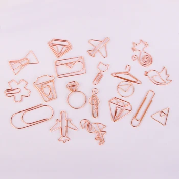 

cute kawaii Rose gold electroplating pineapple goblet Heart Shape Paper Clips Bookmark Marking Clips metal clip