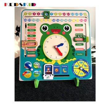 

Wooden Baby Weather Season Calendar Clock Time Cognition Preschool Education Teaching Aids Toys Montessori Toys