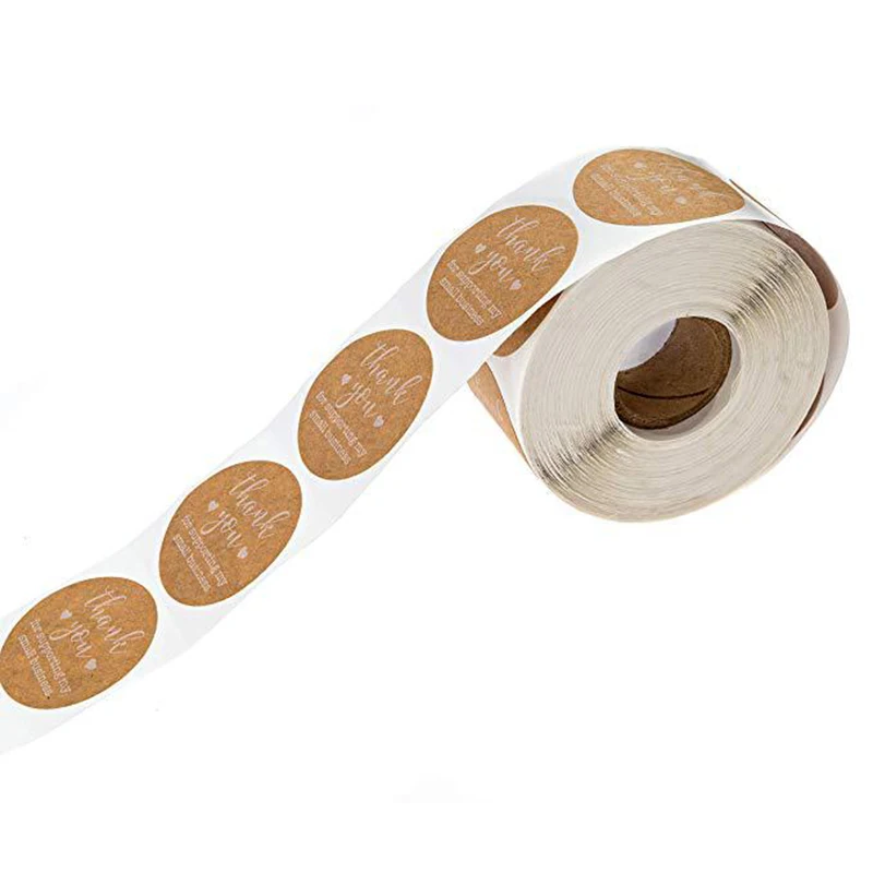 

500pcs label paper Per roll Thank You Sticker Seal Labels Christmas Gift Decoration Sticker for Package Stationery Sticker