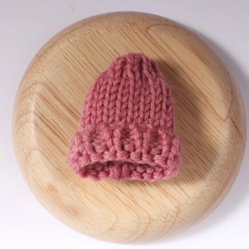 6 Melon Pink 6 шт. милые вязаные мини-шляпы DIY ремесло поставщик головной убор брошь игрушки декор материалы ювелирные изделия аксессуары маленькие шапки Рождественский подарок - Цвет: 6 Melon Pink
