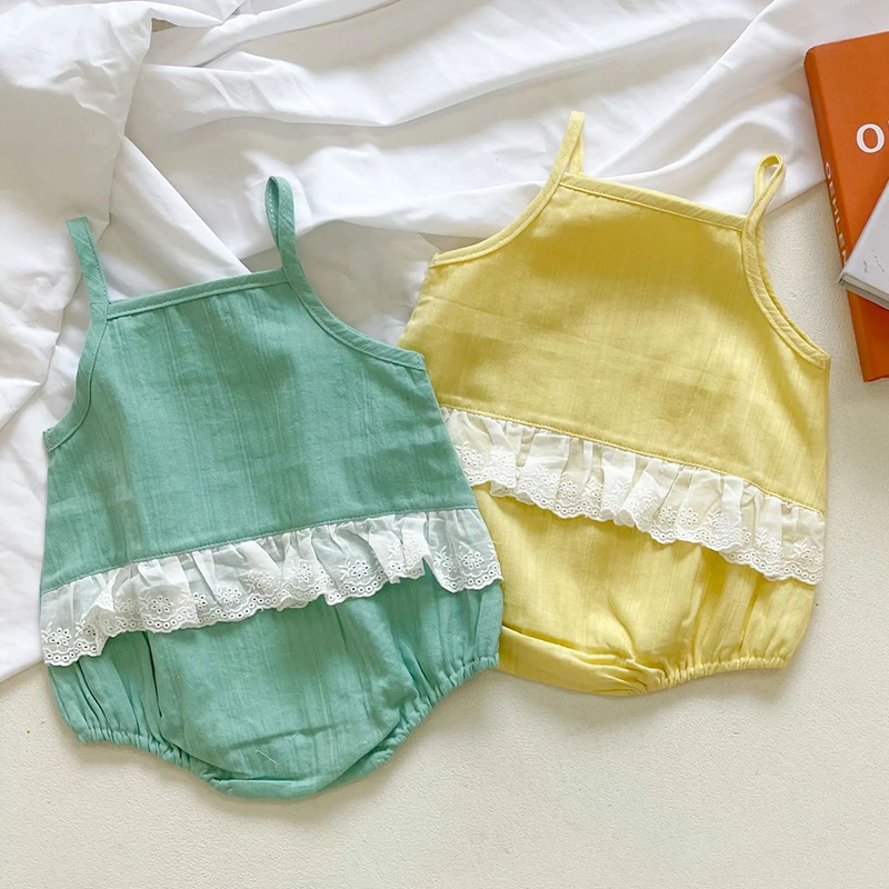 Baby Bodysuits are cool Summer Baby Girls Braces Pure Color Rompers Baby Clothes Rompers Kids Girls Rompers Infant Clothing Rompers 0-3Yrs Newborn Sailor Romper Girls Boy Costume Anchor