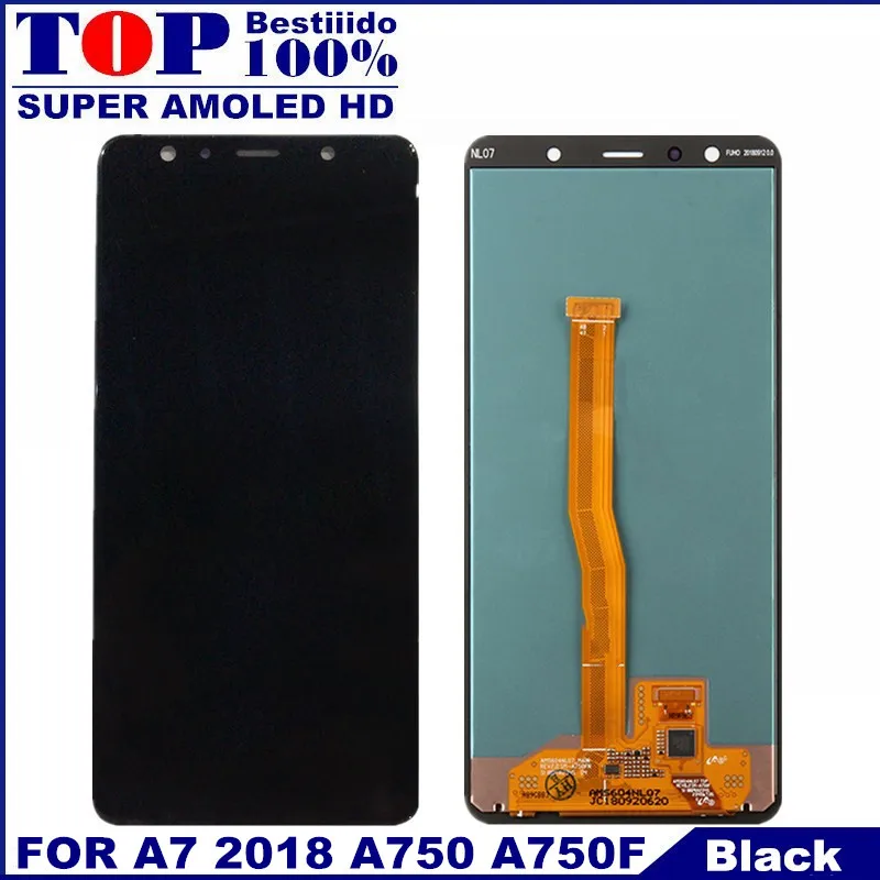 Тестирование заменить 6,0 ''для samsung Galaxy A7 A750 A750F SM-A750F ЖК-дисплей Дисплей кодирующий преобразователь сенсорного экрана в сборе
