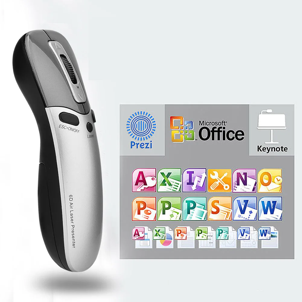 Универсальная 8 клавиш 2,4 GHz Беспроводная указка 6D Air mouse PPT Teach Presenter