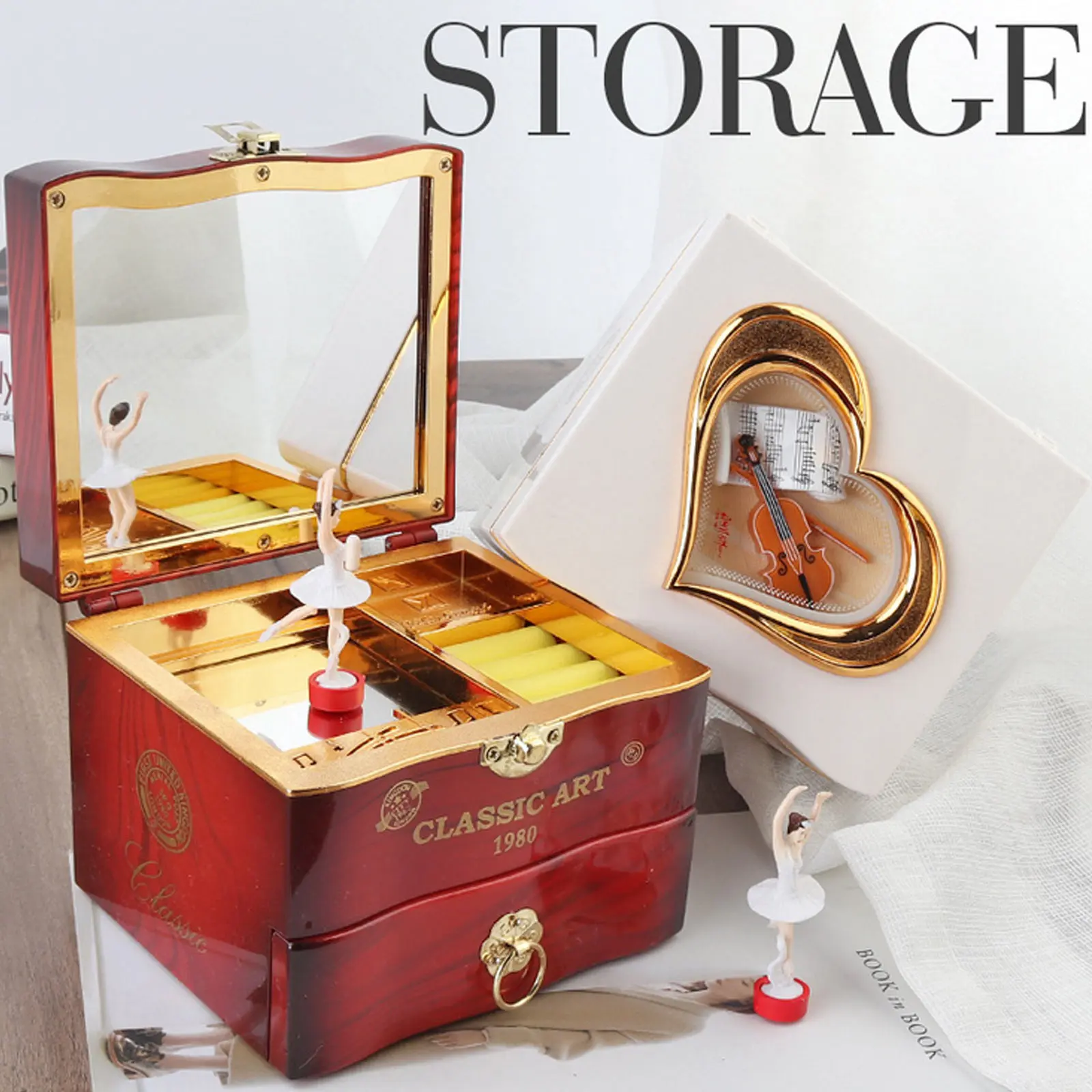 Dancing Ballerina Music Box Mechanical Musical Jewelry Box Girls Kids Christmas Birthday Gift Music Random
