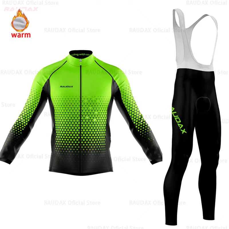 Winter Cycling Pants Set Pro Team raudax Fleece Cycling Clothing MTB Cycling Jersey Set Ropa Ciclismo Triathlon Cycling Kit