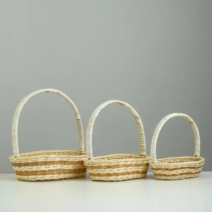 TYSK Design Juego de 2 cestas para el pan Cesta de mimbre trenzado 20 + 30 cm de diámetro 