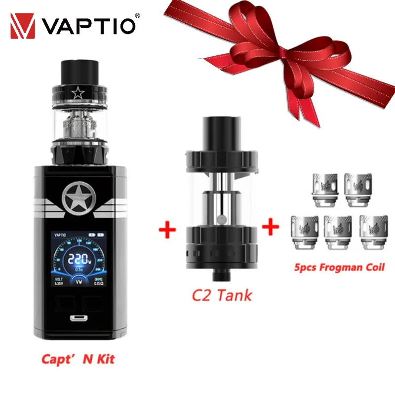 Vaptio Capt'n 220 Вт электронная сигарета комплект анти-утечки 1 3 &quotЭкран Box Mod 2 мл 4